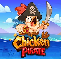 Пиратский персонаж и логотип Chicken Pirate, слот 1xbet